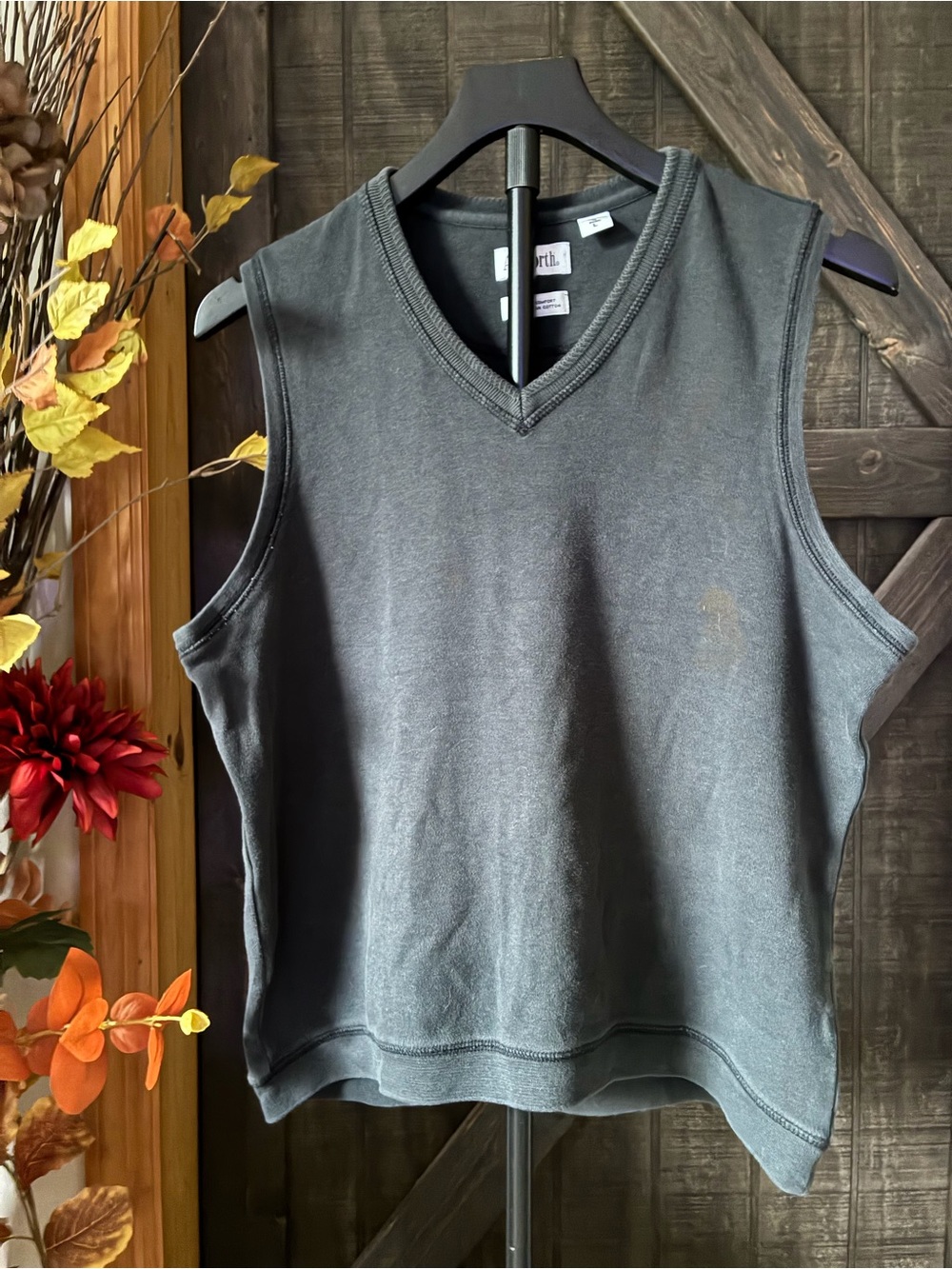 Ashworth Sleeveless V-Neck Tank Top - Charcoal Gray